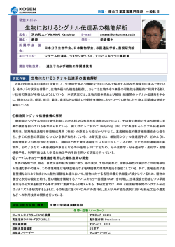 生物におけるシグナル伝達系の機能解析