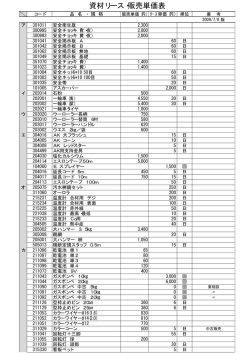 資材リース・販売単価表