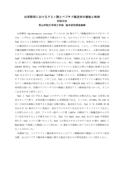 出芽酵母におけるアミノ酸とペプチド輸送体の機能と制御
