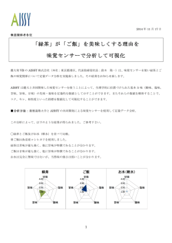 「緑茶」が「ご飯」を美味しくする理由を 味覚センサーで