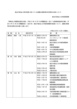 独立行政法人等の役員に就いている退職公務員等の状況等の公表