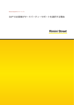 SAP&reg;のお客様がサードパーティーサポートを選択する理由