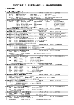 平成27年度 （一社）和歌山県サッカー協会事業実施報告