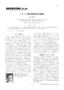 ステンレス鋼の表面処理と接着性