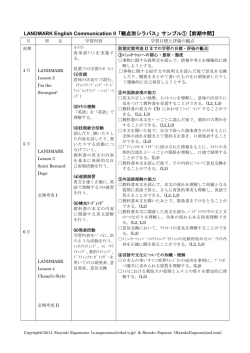 LANDMARK English Communication II「観点別シラバス」サンプル①