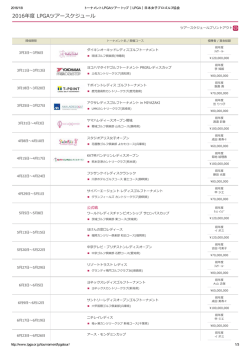 2016年女子ツアートーナメント