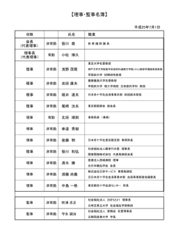 理事・監事名簿 - 公益財団法人献血供給事業団