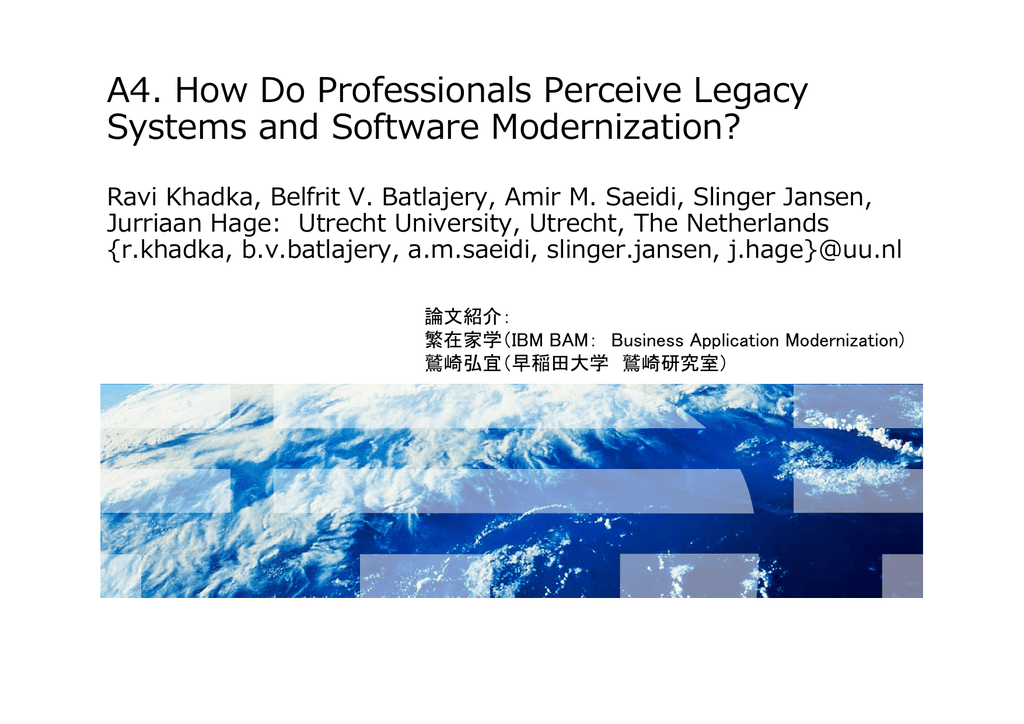 How Do Professionals Perceive Legacy Systems And