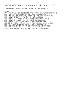 2013年 年刊VOCALOIDランキング キリ番、エンディング