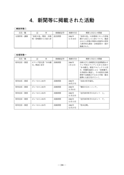 4．新聞等に掲載された活動