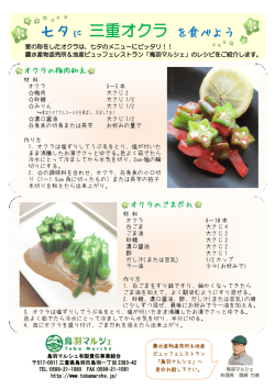 鳥羽マルシェレシピ「七夕に『三重オクラ』を食べよう」