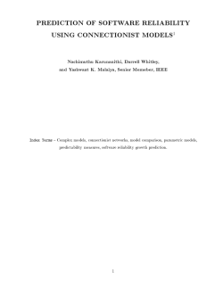 Prediction of Software Reliability Using Connectionist Approaches