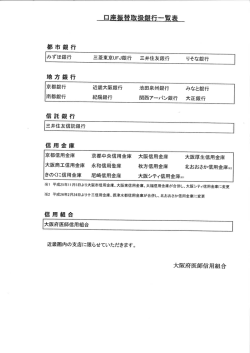 都市銀行 - 大阪府医師自動車連盟