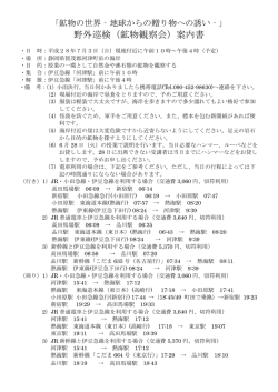 野外巡検（鉱物観察会）案内書
