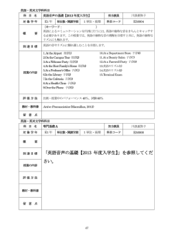 英 語・英米文学科専門教育科目