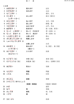 おぼえます 覚えます Ⅱ 記住 1. わすれます 忘れます Ⅱ 忘記 2. なくし