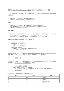 FedoraCore5 を USB ではしらそう