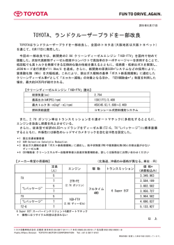 TOYOTA、ランドクルーザープラドを一部改良