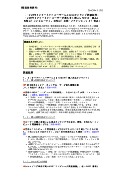 1999年インターネットユーザーによるECランキング調査結果