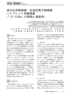 蛍光光学顕微鏡・走査型電子顕微鏡 ハイブリッド型顕微鏡 -「FL