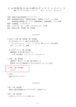 - 1 - 24時間東日本大震災チャリティイベント 愛ラブスポーツ！ We Love J
