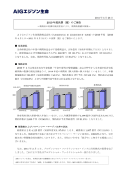 2010 年度決算（案）のご報告