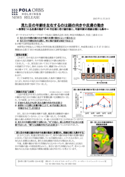 見た目の年齢を左右するのは顔の向きや皮膚の動き