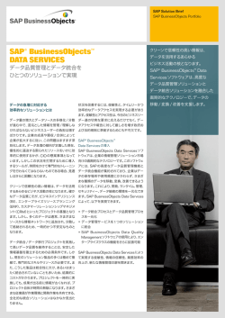 SAP® BusinessObjects™ DATA SERVICES
