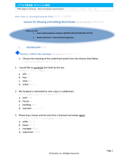Lesson 63: (Buying and Selling) Real Estate (20-25
