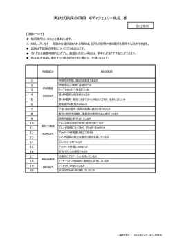 1級 実技採点項目 - 一般社団法人 日本ボディアーティスト協会
