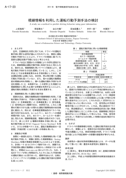 視線情報を利用した運転行動予測手法の検討 - 村瀬研究室
