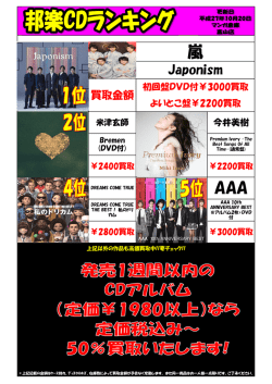 邦楽CDランキング買取xlsx
