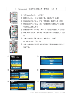 【 Panasonic「ビエラ」の再スキャン方法 】※一例