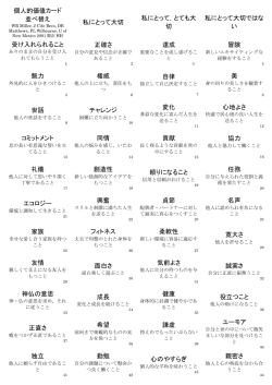 個人的価値カード 並べ替え 私にとって大切 私にとって