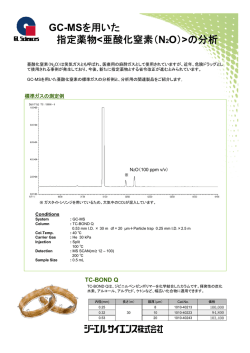 GC-MSを用いた指定薬物＜亜酸化窒素(N2O)＞の分析 リーフレット（PDF）