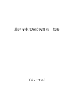 藤井寺市地域防災計画 概要（PDF：734.6KB）