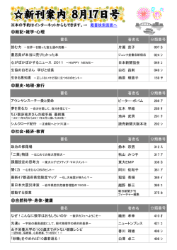 総記・雑学・心理 社会・経済・教育 歴史・地理・旅行 自然科学・身体・健康