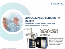Clinical Mass Spectrometry Market by product type and application – Outlook, and Opportunity Analysis, 2016–2024