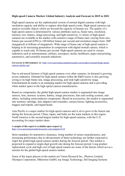 High-speed Camera Market to Register a Strong Growth By 2021 