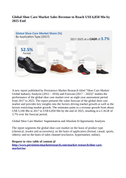 Shoe Care Market Expected to Reach US$ 6,850 Million By 2025