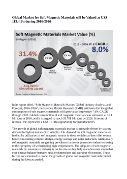 Soft Magnetic Materials Market Expected to Reach 33.708 Million Tons In Terms Of consumption By 2026 