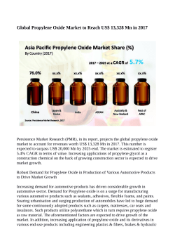 Propylene Oxide Market to Value US$ 20,000 Million By 2025