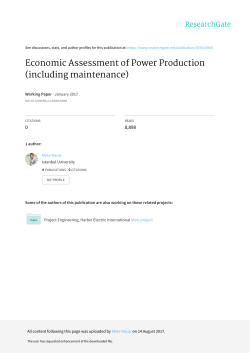 Economic Assessment of Power Production (including maintenance)