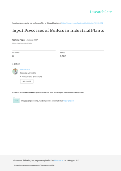 Input Processes of Boilers in Industrial Plants