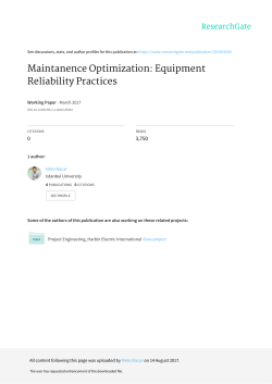 Maintanence Optimization Equipment Reliability Practices