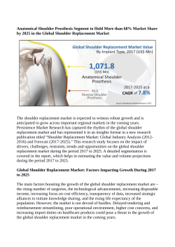 Shoulder Replacement Market Expected To Value US$ 2.9 Billion By 2025