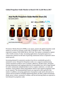 Propylene Oxide Market Expected to Value US$ 20,000 Million By 2025