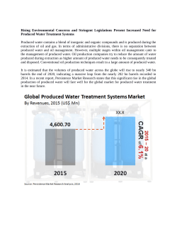 Produced Water Treatment Systems Market Expected To Value US$ 6 Bn By 2020