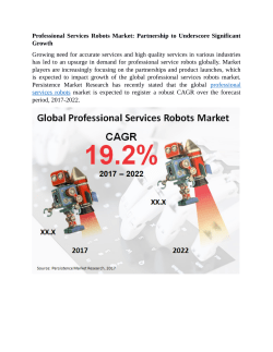 Professional Services Robots Market Expected To Value US$ 7,400 Mn By 2022