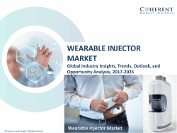 Wearable Injector Market, By Product Type, Application - Industry Insights, Outlook, Opportunity Analysis, 2025